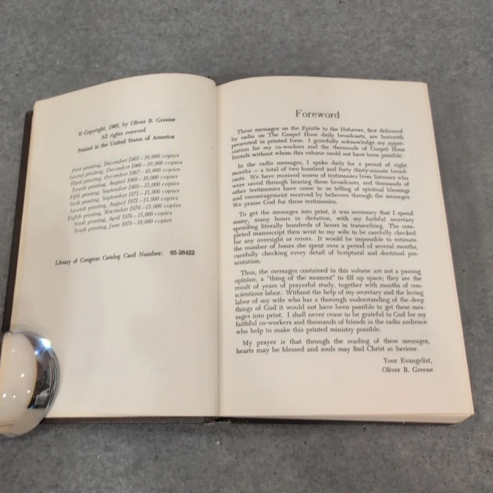 The Epistle of Paul the Apostle to the Hebrews Oliver B Greene Hardcover 1979 - Picture 4 of 4